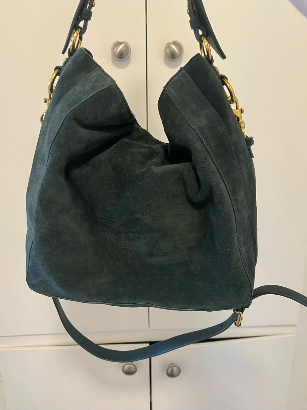 NWOT Rebecca Minkoff Mab Green Suede Leather Hobo Bag